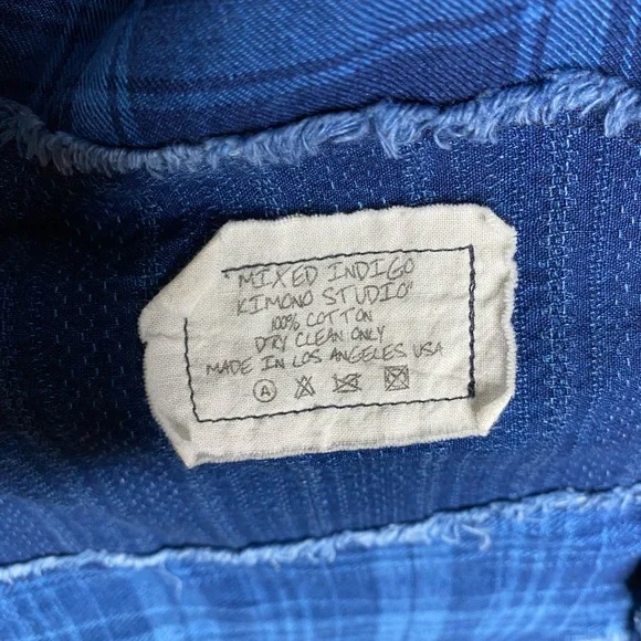 Greg Lauren RARE MIXED INDIGO GL1 STUDIO BLUE  PATCH WORK DENIM Men’s size small - Picture 4 of 4